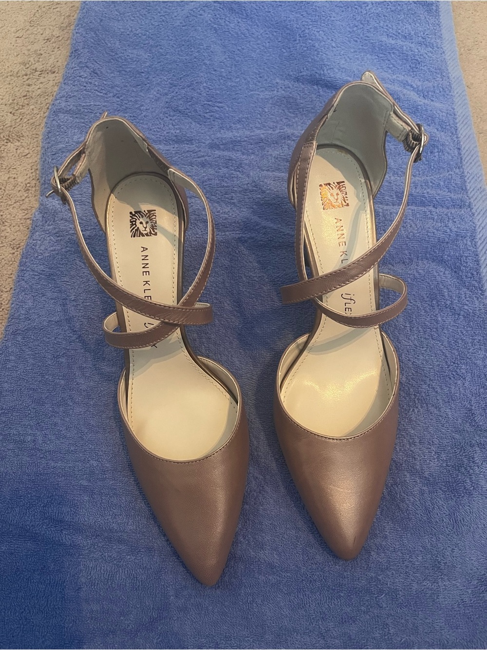 Anne Klein Pointed-Toe Crisscross Ankle Strap Pumps